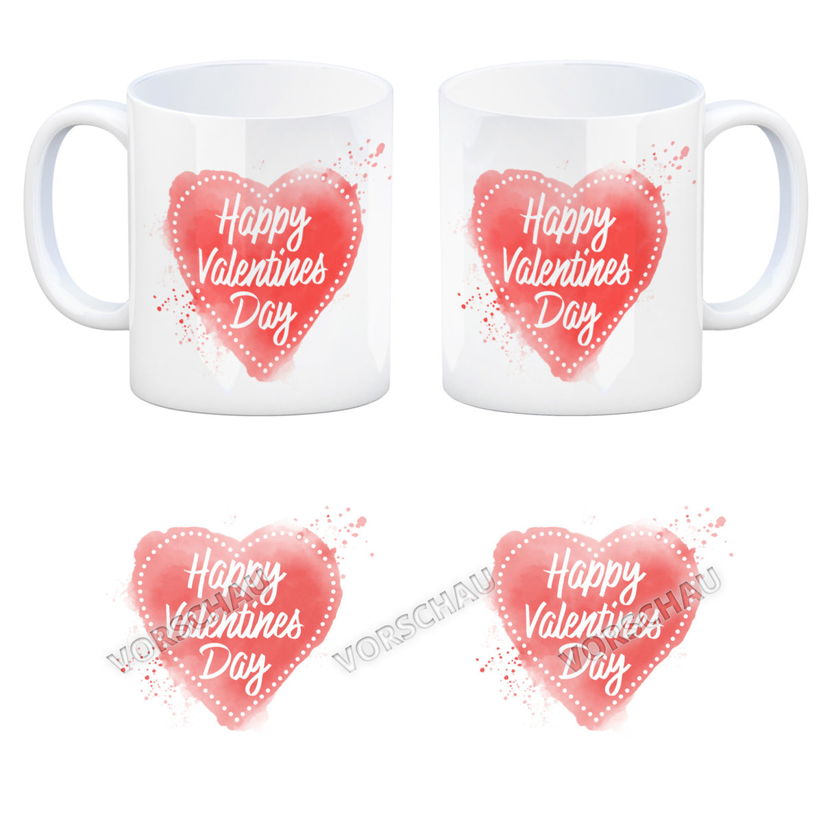Happy Valentines Day Herz in regenbogenfarben Kaffeebecher