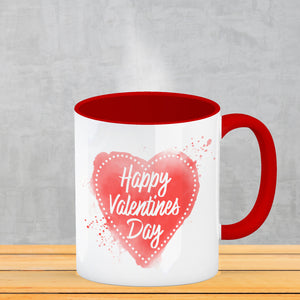 Happy Valentines Day Herz in regenbogenfarben Kaffeebecher