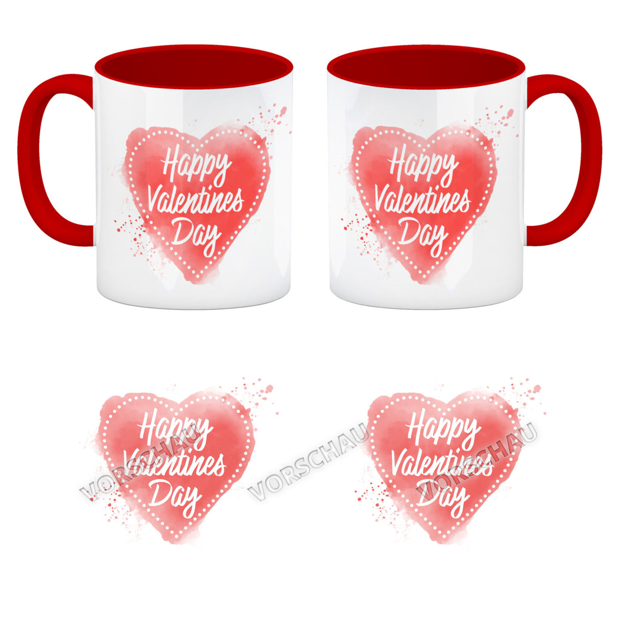 Happy Valentines Day Herz in regenbogenfarben Kaffeebecher