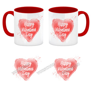 Happy Valentines Day Herz in regenbogenfarben Kaffeebecher