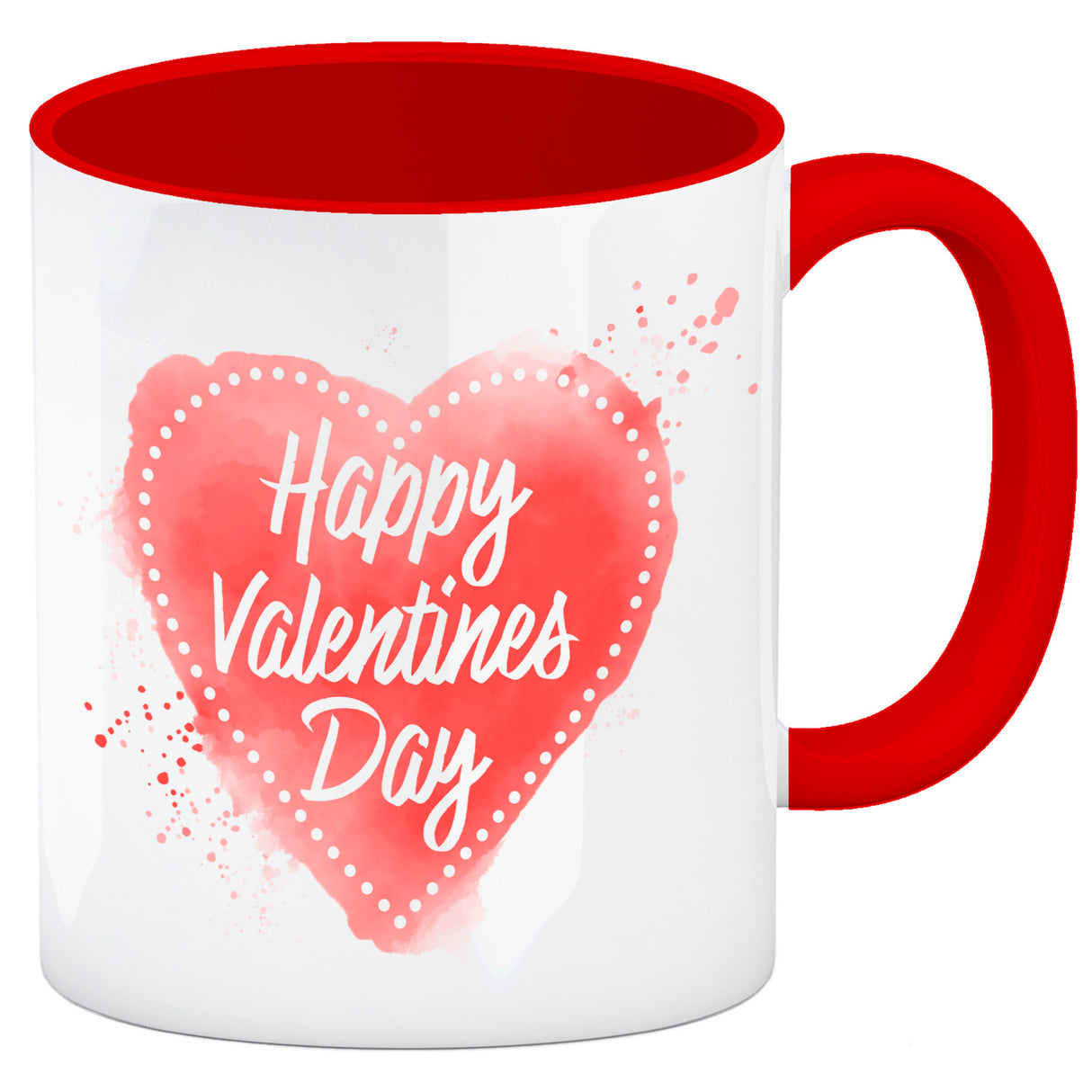 Happy Valentines Day Herz in regenbogenfarben Kaffeebecher