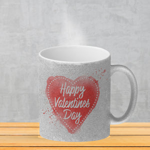 Happy Valentines Day Herz in regenbogenfarben Kaffeebecher