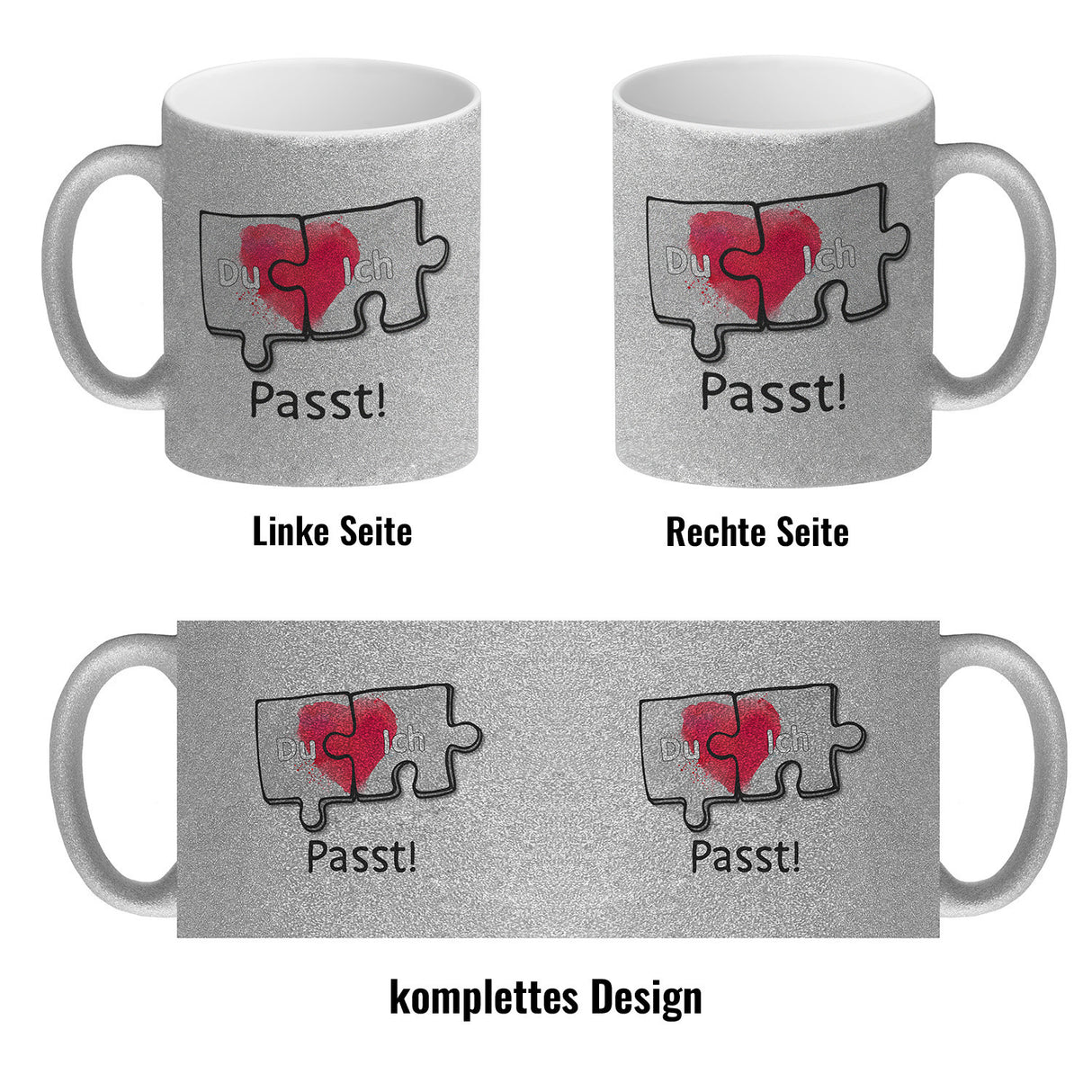 Du & Ich Passt Puzzleteile Kaffeebecher