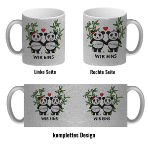 Ich Deins du meins Wir eins Pandabären Kaffeebecher