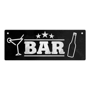Bar mit Cocktail und Bier Metallschild