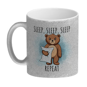 Sleep, Sleep, Sleep, Repeat niedlicher Teddybär Kaffeebecher