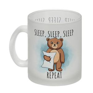 Sleep, Sleep, Sleep, Repeat niedlicher Teddybär Kaffeebecher