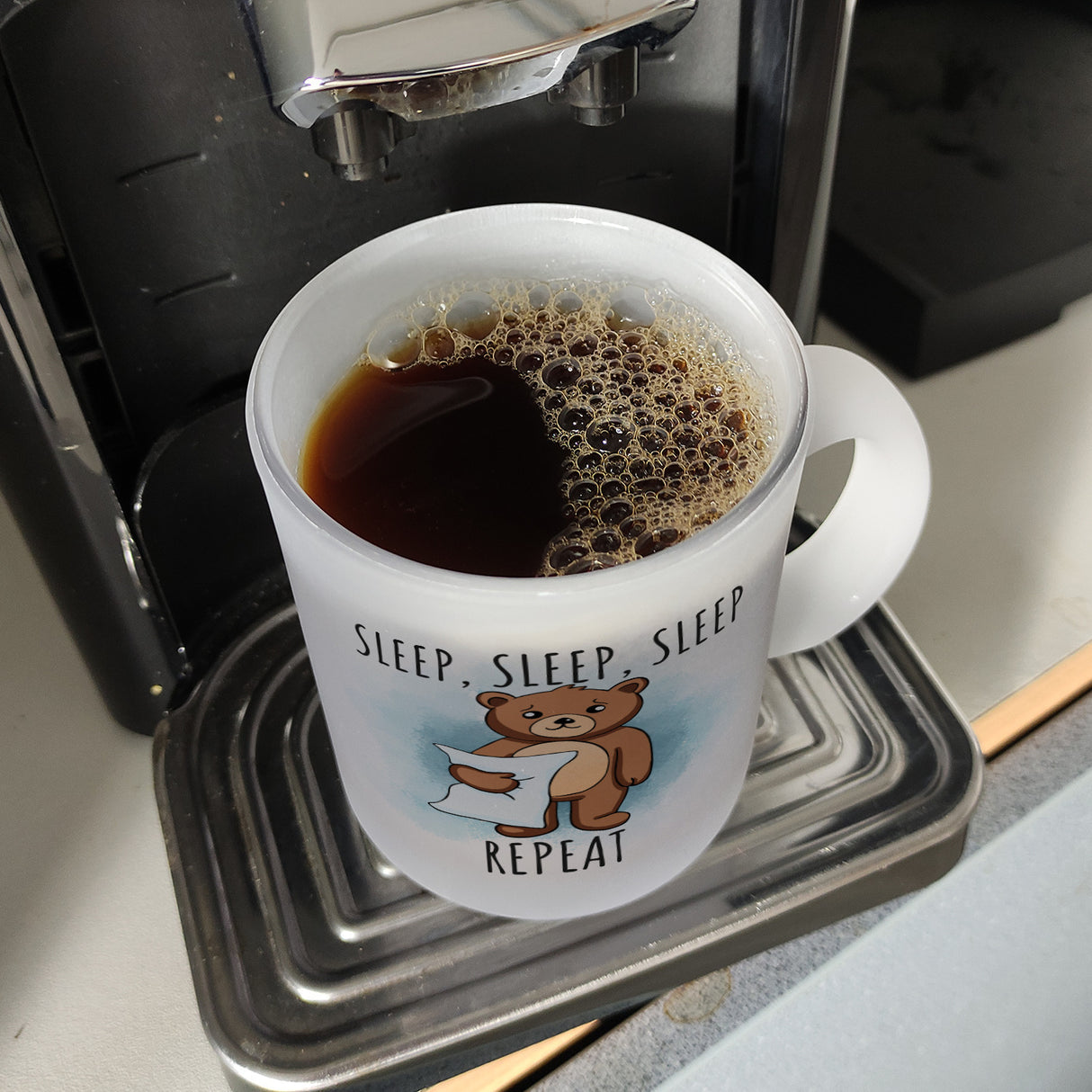 Sleep, Sleep, Sleep, Repeat niedlicher Teddybär Kaffeebecher