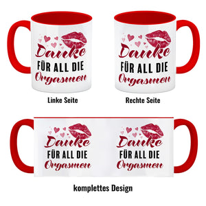 Danke für all die Orgasmen Kaffeebecher