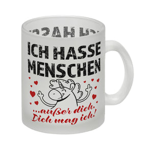 Ich hasse Menschen - außer dich Einhorn Valentinstag Kaffeebecher