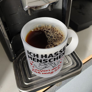 Ich hasse Menschen - außer dich Einhorn Valentinstag Kaffeebecher