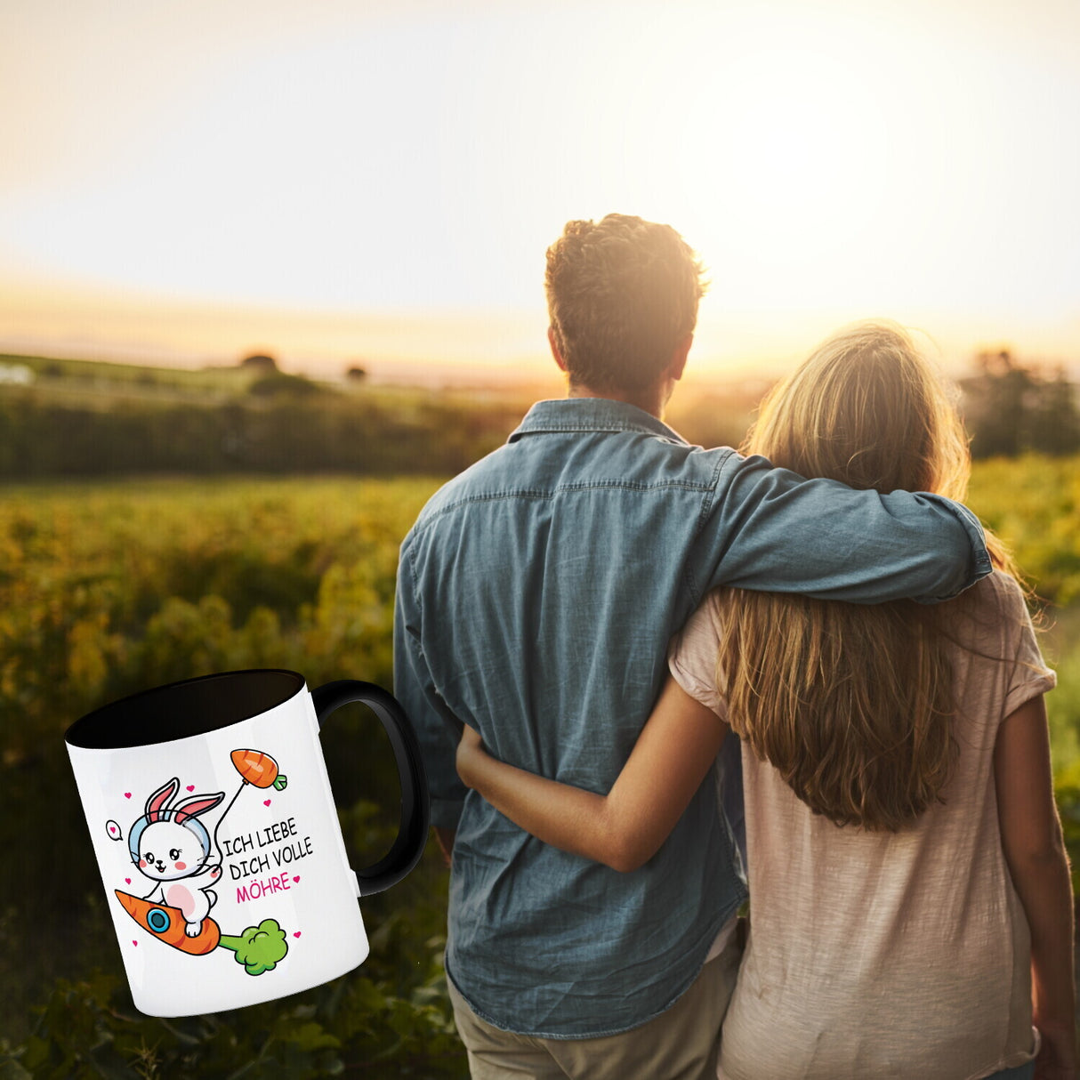 Ich liebe dich volle Möhre Häschen Kaffeebecher