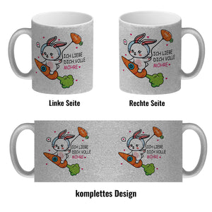 Ich liebe dich volle Möhre Häschen Kaffeebecher