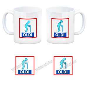 Oldi Discounter Kaffeebecher für Papa