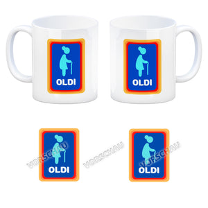 Oldi Discounter Kaffeebecher für Papa