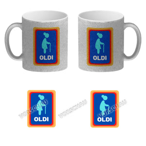 Oldi Discounter Kaffeebecher für Papa