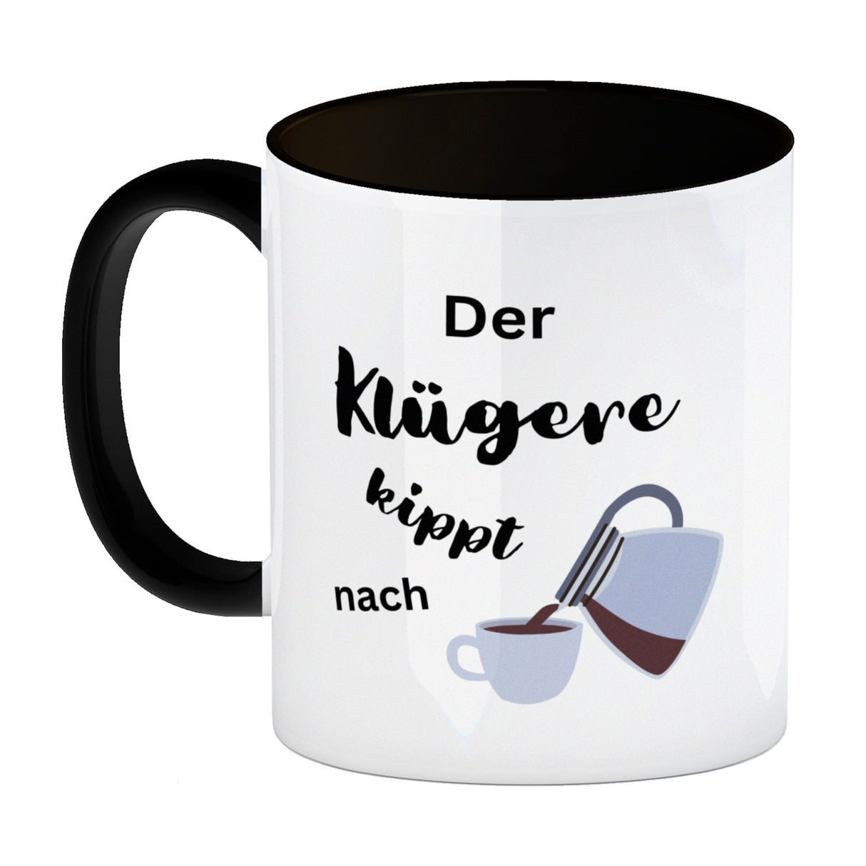 Der Klügere kippt Kaffee nach Kaffeebecher