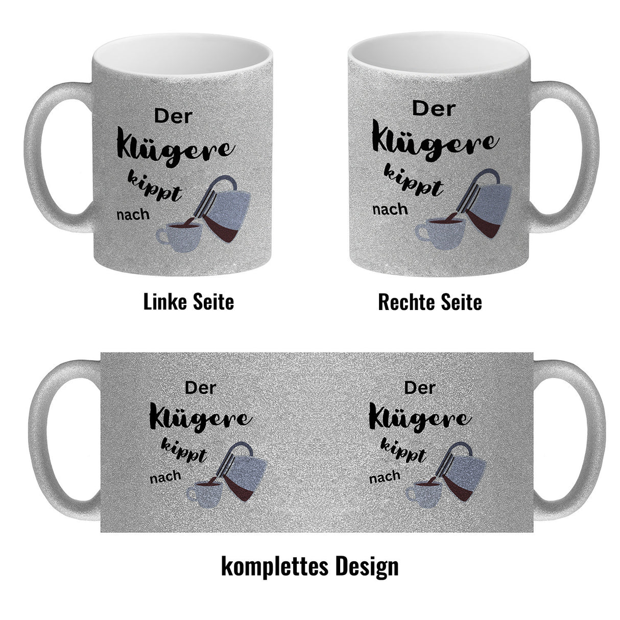 Der Klügere kippt Kaffee nach Kaffeebecher
