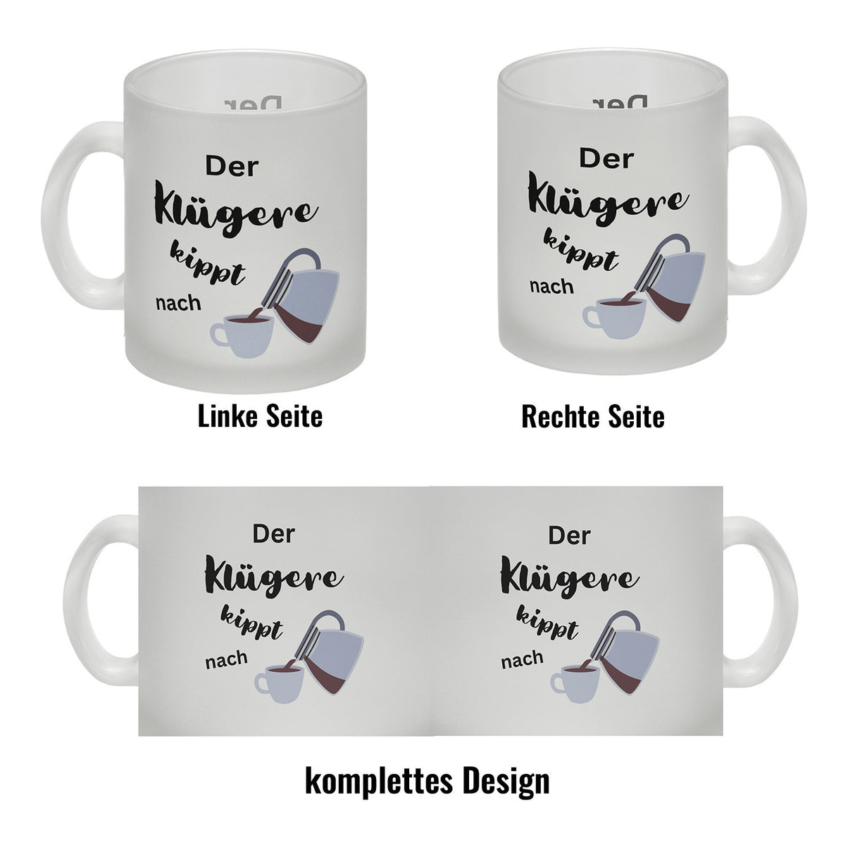 Der Klügere kippt Kaffee nach Kaffeebecher
