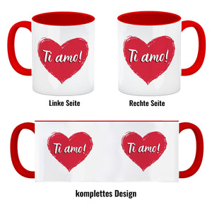 Ti amo! Kaffeebecher mit Herz Motiv