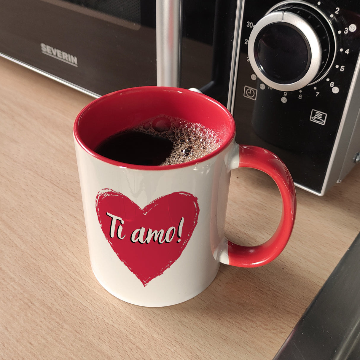 Ti amo! Kaffeebecher mit Herz Motiv