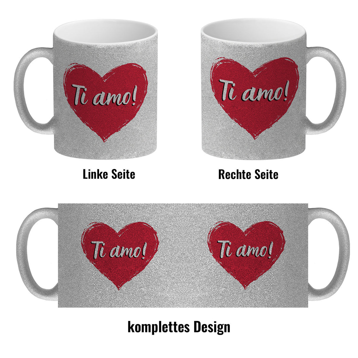 Ti amo! Kaffeebecher mit Herz Motiv