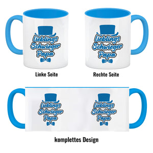 Lieblingsschwiegerpapa Kaffeebecher - Mit Zylinder und Fliege als Geburtstagsgeschenk