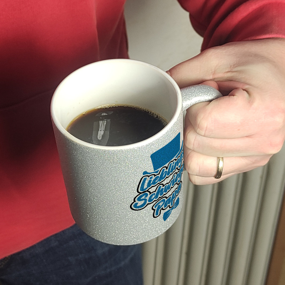 Lieblingsschwiegerpapa Kaffeebecher - Mit Zylinder und Fliege als Geburtstagsgeschenk