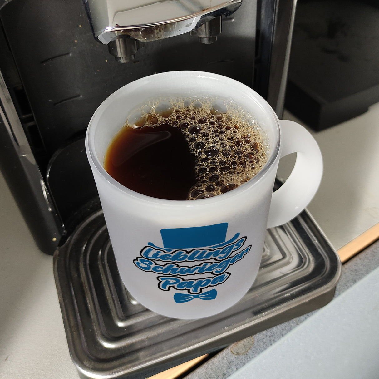 Lieblingsschwiegerpapa Kaffeebecher - Mit Zylinder und Fliege als Geburtstagsgeschenk