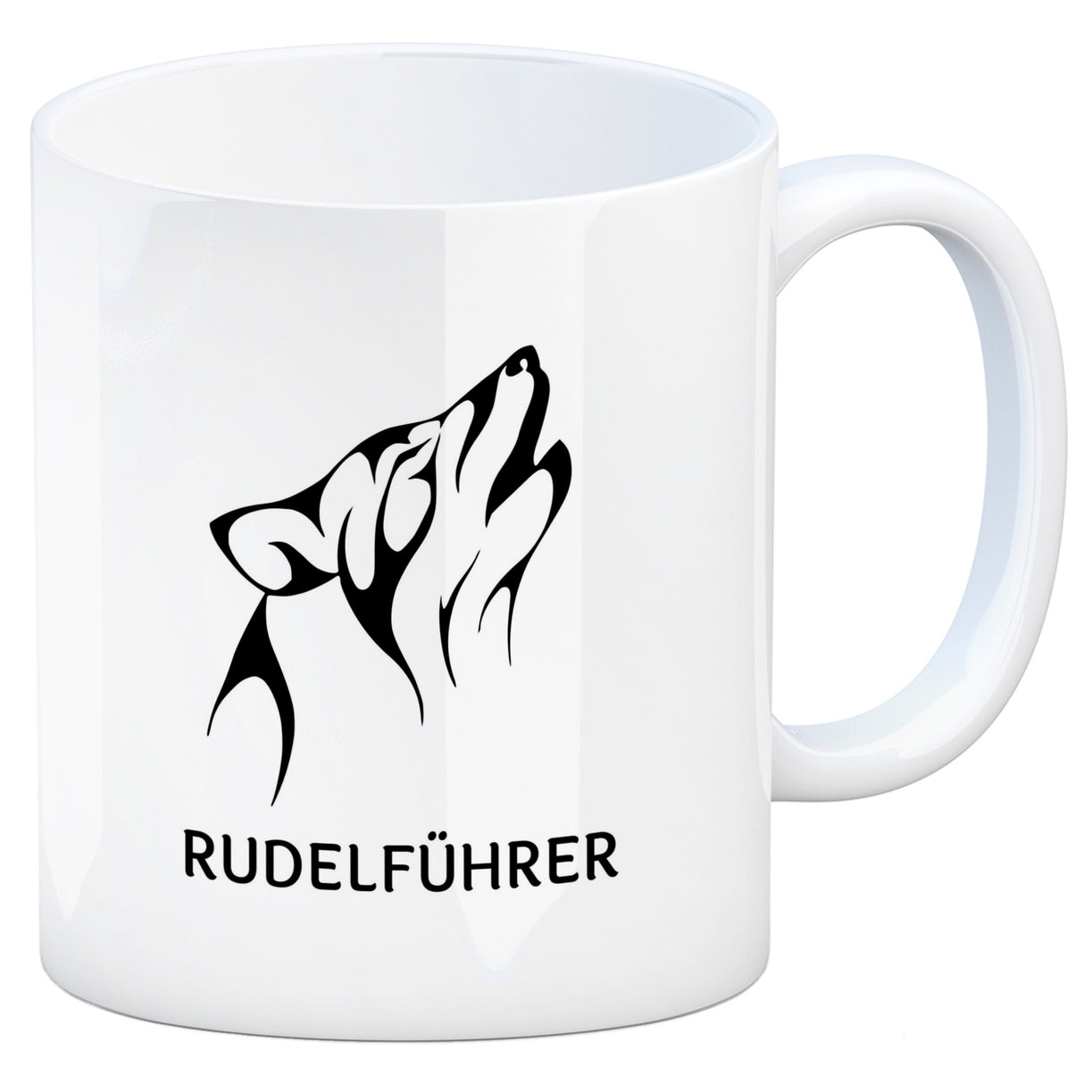 Rudelführer Pfotenabdruck Kaffeebecher mit Wolf Motiv