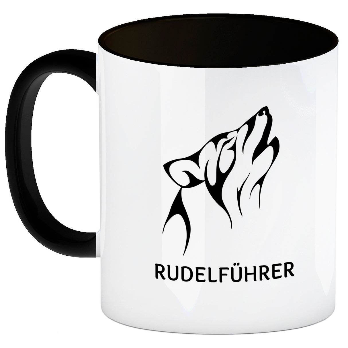 Rudelführer Pfotenabdruck Kaffeebecher mit Wolf Motiv