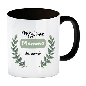 Migliore Mamma del mondo Kaffeebecher mit Olivenzweig