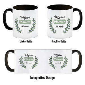 Migliore Mamma del mondo Kaffeebecher mit Olivenzweig