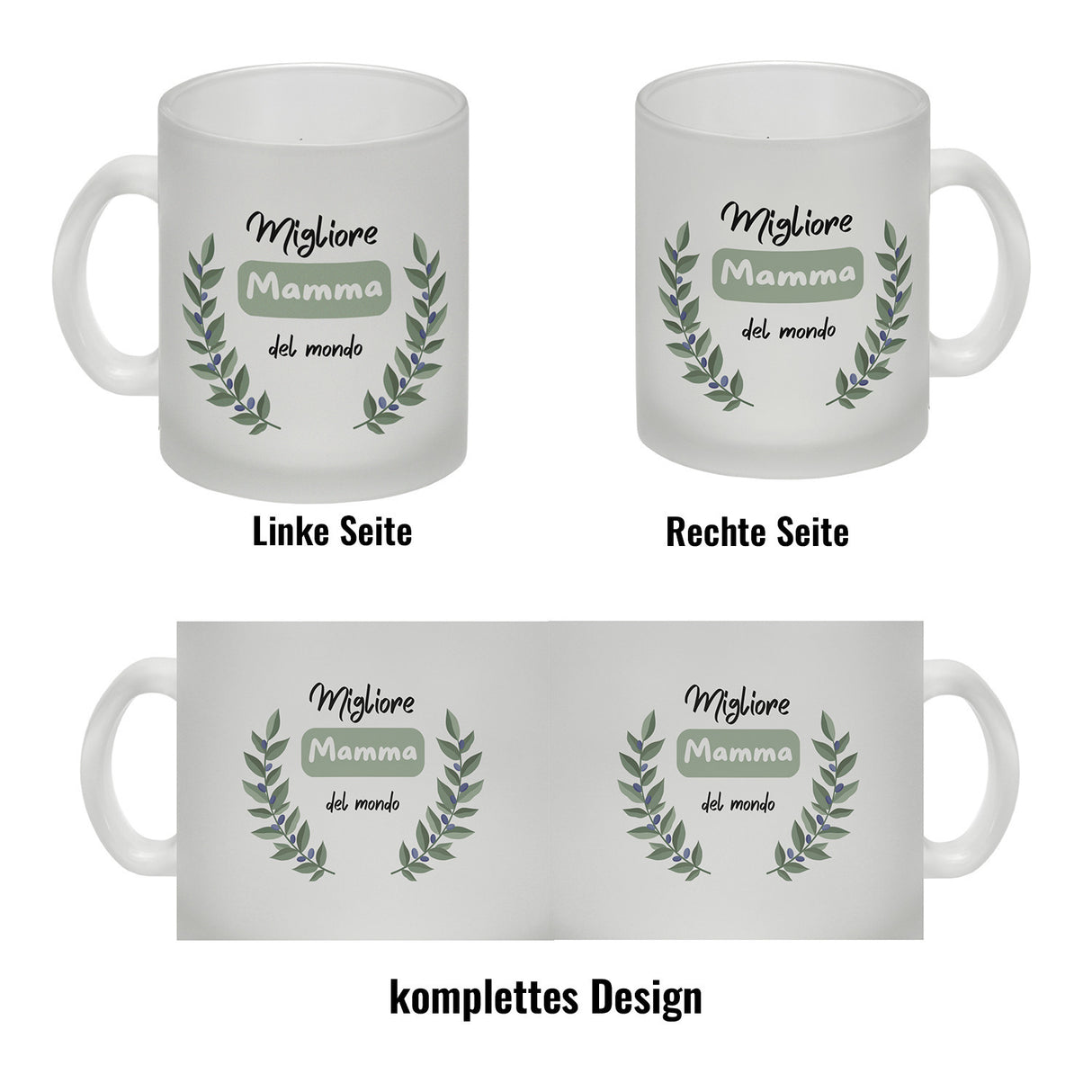 Migliore Mamma del mondo Kaffeebecher mit Olivenzweig