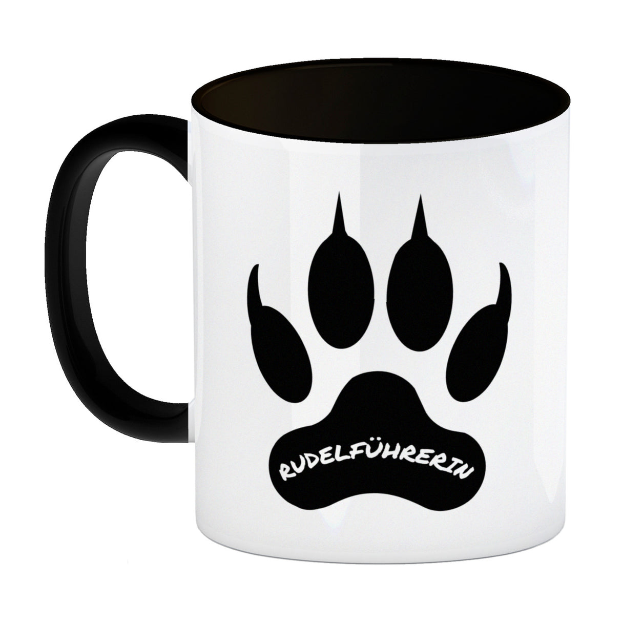 Rudelführerin Wolf Kaffeebecher mit Pfotenabdruck Motiv