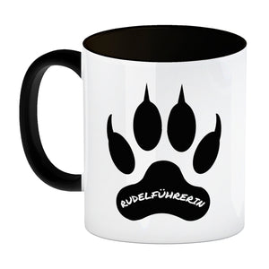 Rudelführerin Wolf Kaffeebecher mit Pfotenabdruck Motiv