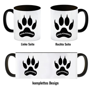 Rudelführerin Wolf Kaffeebecher mit Pfotenabdruck Motiv