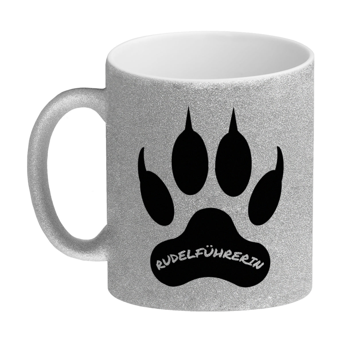Rudelführerin Wolf Kaffeebecher mit Pfotenabdruck Motiv