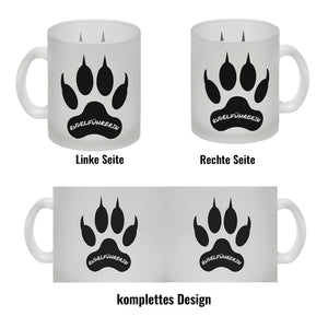 Rudelführerin Wolf Kaffeebecher mit Pfotenabdruck Motiv
