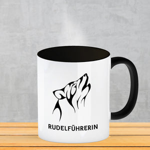 Rudelführerin Wolf Kaffeebecher mit Pfotenabdruck Motiv