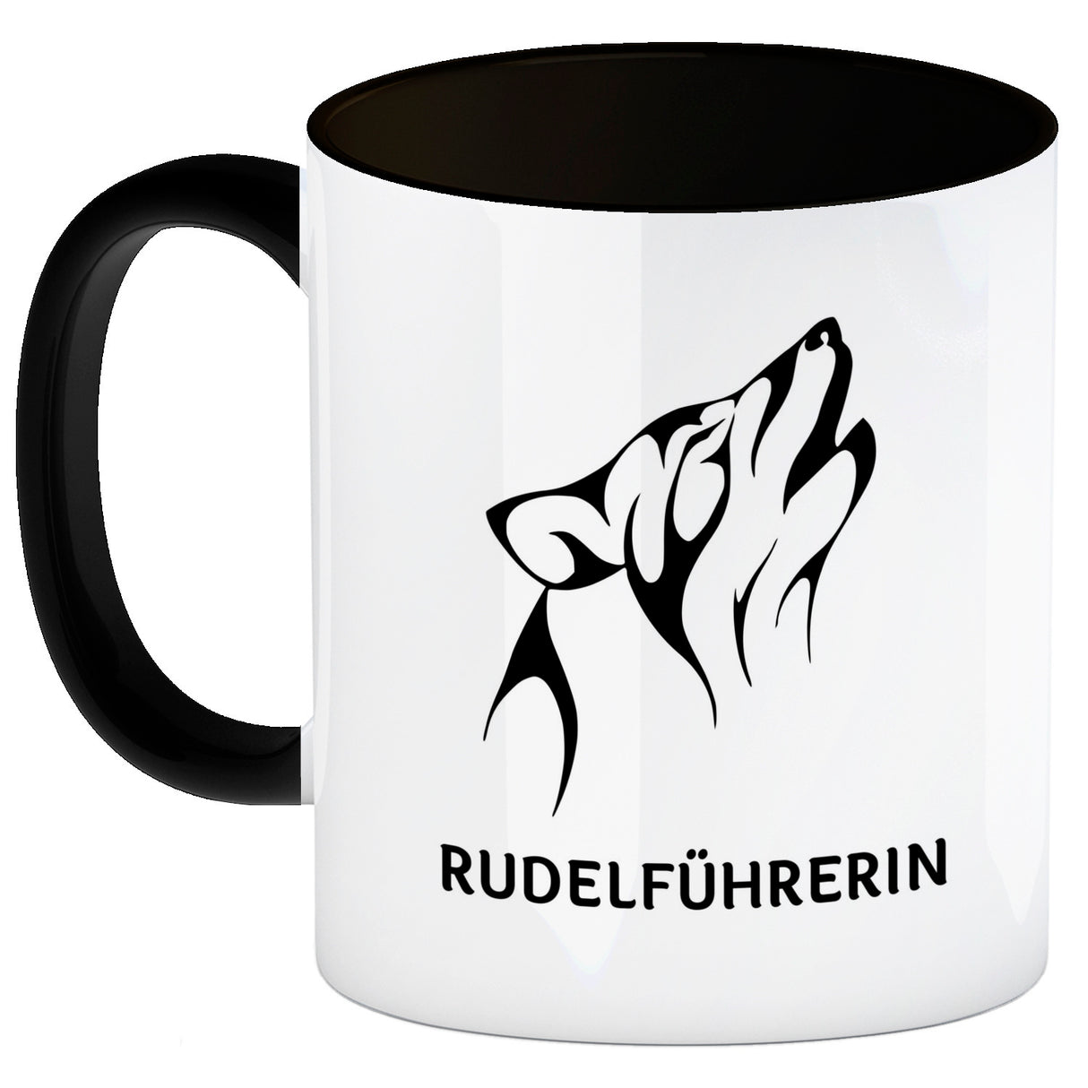 Rudelführerin Wolf Kaffeebecher mit Pfotenabdruck Motiv