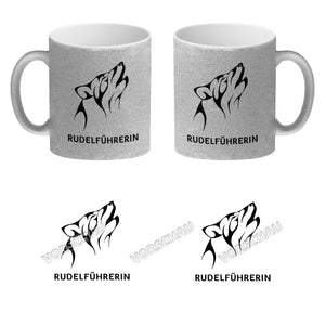 Rudelführerin Wolf Kaffeebecher mit Pfotenabdruck Motiv