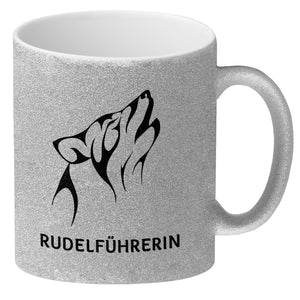 Rudelführerin Wolf Kaffeebecher mit Pfotenabdruck Motiv