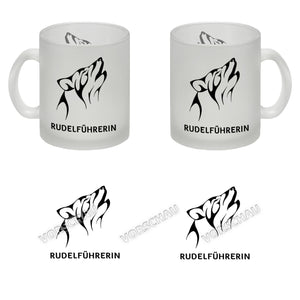 Rudelführerin Wolf Kaffeebecher mit Pfotenabdruck Motiv
