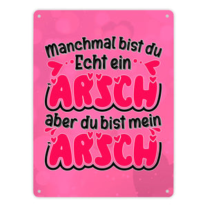 Manchmal bist du echt ein Arsch Metallschild in 15x20 cm zum Valentinstag