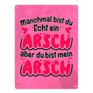 Manchmal bist du echt ein Arsch Metallschild in 15x20 cm zum Valentinstag