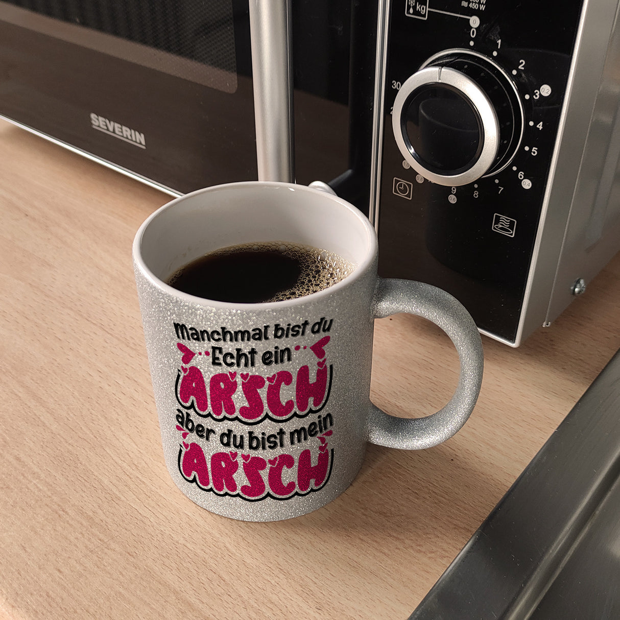Manchmal bist du echt ein Arsch Kaffeebecher mit Spruch zum Valentinstag