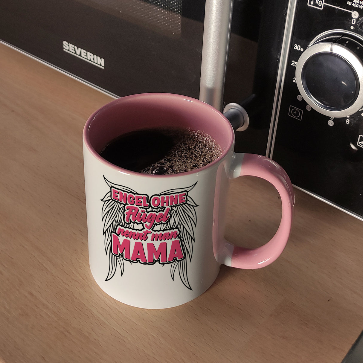 Engel ohne Flügel nennt man Mama Kaffeebecher mit Spruch