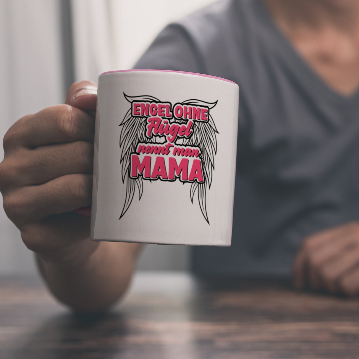 Engel ohne Flügel nennt man Mama Kaffeebecher mit Spruch