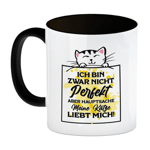 Meine Katze liebt mich Katzen Spruch Kaffeebecher für Katzenliebhaber